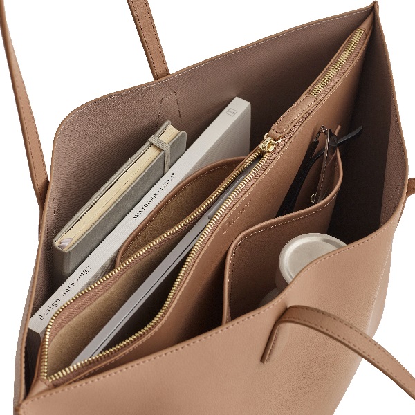 Image 5 of article Elara Italian Leather Triple Compartment Shopper Tote