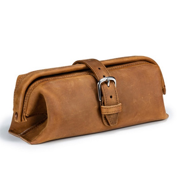 Little Big Mouth Full-Grain Leather Toiletry Bag